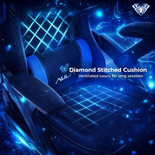 Aula F016 Ergonomic Black and Blue Gaming Chair